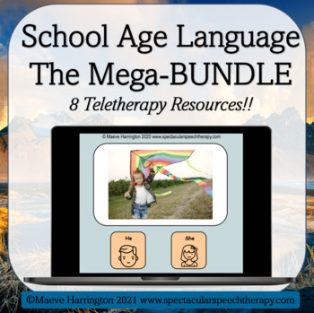 Preview of School Age Language Bundle! A Distance Learning Teletherapy Bundle