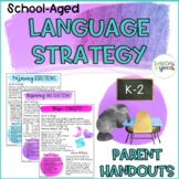 School Aged Language Strategy Handouts |  SLP Language Handouts