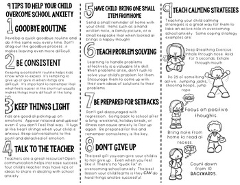 School Anxiety-Parent Brochure by The School Counselor Is In | TpT