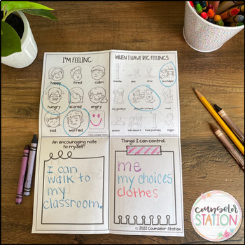 School Anxiety & Separation Anxiety Foldable Book & Survey for School ...