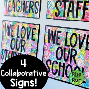 Preview of School Appreciation Collaborative Sign Bundle