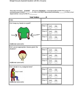 Preview of School Appropriate Behavior Rubric Editable!! Comes with one IEP goal- editable