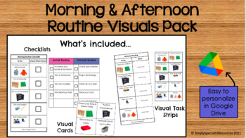 Preview of School Arrival & Dismissal Routine Checklists-Visuals Pack