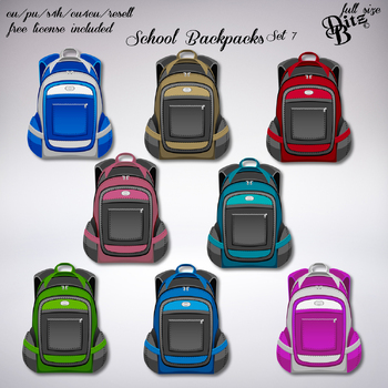 School Backpacks Clipart Transparent Background, School Backpack