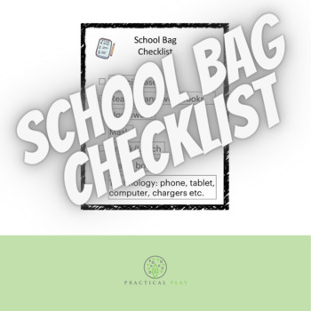 Preview of School Bag checklist