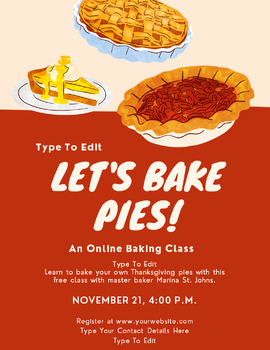 Preview of School Bake Sale Online ClasFlyers (4) Fully Customize your Flyer Ready to Edit!