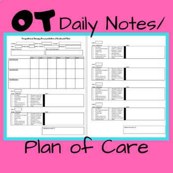 Preview of School-Based Occupational Therapy Daily Note Documentation/Plan of Care