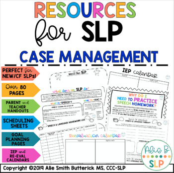 Preview of School-Based Speech Therapist SLP Case Management Resources