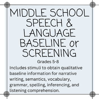 Preview of School Based Speech and Language Screener or Baseline