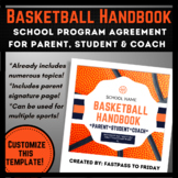 School Basketball Handbook- customizable!
