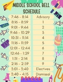 School Bell Schedule- Fully Editable in Canva