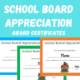 School Board Appreciation Award Certificates - Editable