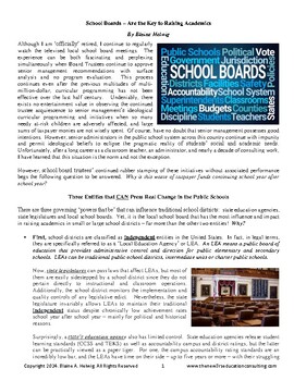 Preview of School Boards Hold the Keys to Raising Student Outcomes - FREE