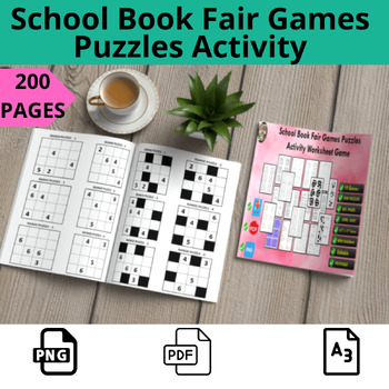 Preview of School Book Fair Games Puzzles Activity