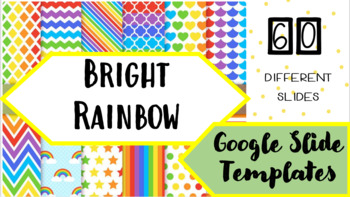 Preview of School "Bright Rainbow" Theme Google Slide Blank Templates for Online School