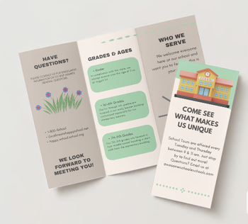 Preview of Tri Fold Brochure Template PDF| School Marketing Materials| Two sided Brochure