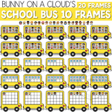 School Bus 10 Frames & 20 Frames Clipart by Bunny On A Cloud