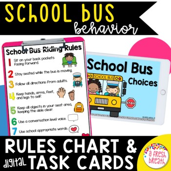 Preview of School Bus Behavior Chart & Task Cards