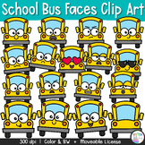 School Bus Clipart | Back to School Emotions Emoji Clip Art