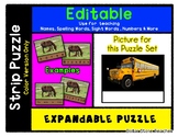 School Bus - Expandable & Editable Strip Puzzle w/ Multipl