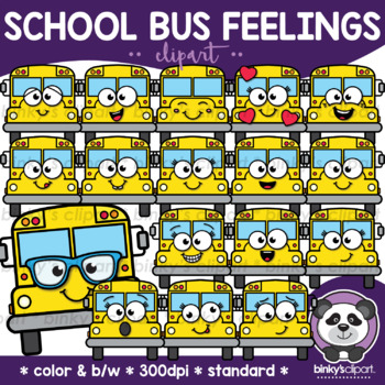 Preview of School Bus Feelings by Binky's Clipart | BTS Emotion Clip Art