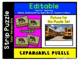 School Bus Line Up - Expandable & Editable Strip Puzzle w/