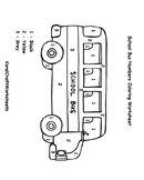 School Bus Numbers Coloring Worksheet