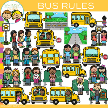 Preview of School Bus Rules and Behavior Clip Art for Back to School and Everyday