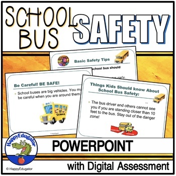 Preview of School Bus Safety PowerPoint with Easel Assessment