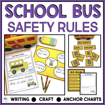 Preview of School Bus Safety Rules | Craft | First Week Of School Kindergarten 1st Grade
