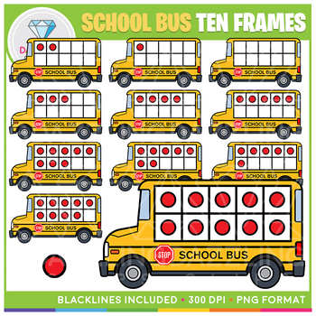 Ten Frame Buses Teaching to Count in Tens Educational Learning Resource Students 