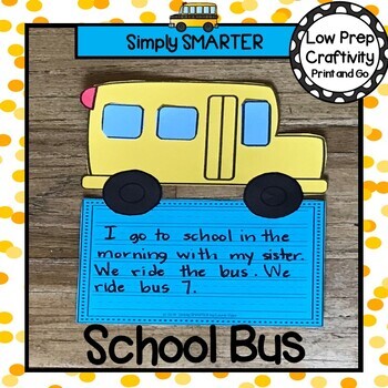 Preview of School Bus Writing Cut and Paste Craftivity