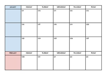 Preview of School Calendar Planner Semester 2 2022-2023