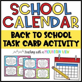 Preview of Back to School Calendar Task Cards