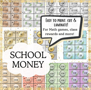 Preview of School Canadian Money - Easy to Print, Cut & Laminate