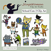 School Cats 2 Clip Art
