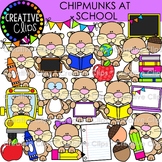 School Chipmunks Clipart (Woodland Animals at School Clipart)