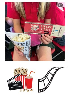 Preview of School Cinema Kit - Printable Tickets and Popcorn Containers!
