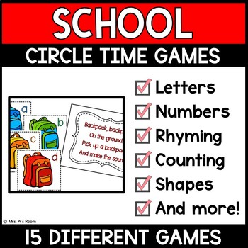 Preview of School Circle Time Activities for Preschool & Pre-K Alphabet, Math