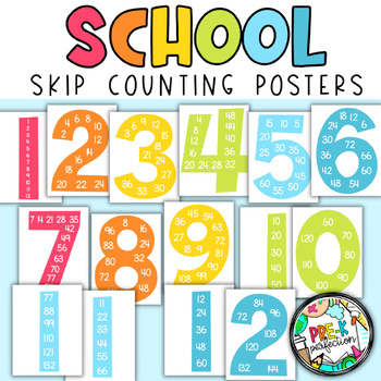 Preview of School Classroom Decor | Skip Counting Posters | Rainbow School Supplies