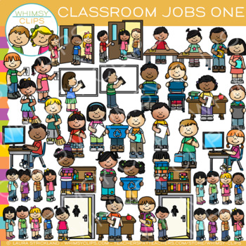 Preview of School Classroom Helper Jobs For Students Clip Art Set One