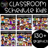 School Classroom Class Schedule Clipart {Math, Science, Wr