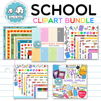 Preview of School Clipart Bundle - Clip Art Borders, Backgrounds, and Slide Templates