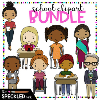 teacher and students clipart