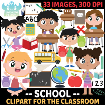 School Clipart (Lime and Kiwi Designs) by Lime and Kiwi Designs | TPT