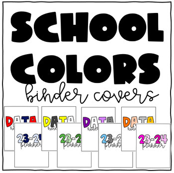 Preview of School Color Binder/Planner Covers