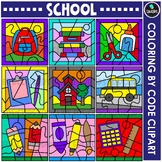 School - Coloring By Code Clip Art Set {Educlips Clipart}