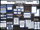 School Colors: Carolina Blue and Navy Classroom Signs for 