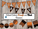 School Colors: Orange and Black Bunting, Pendant and Round