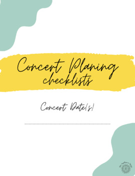 Preview of School Concert Planning Checklists